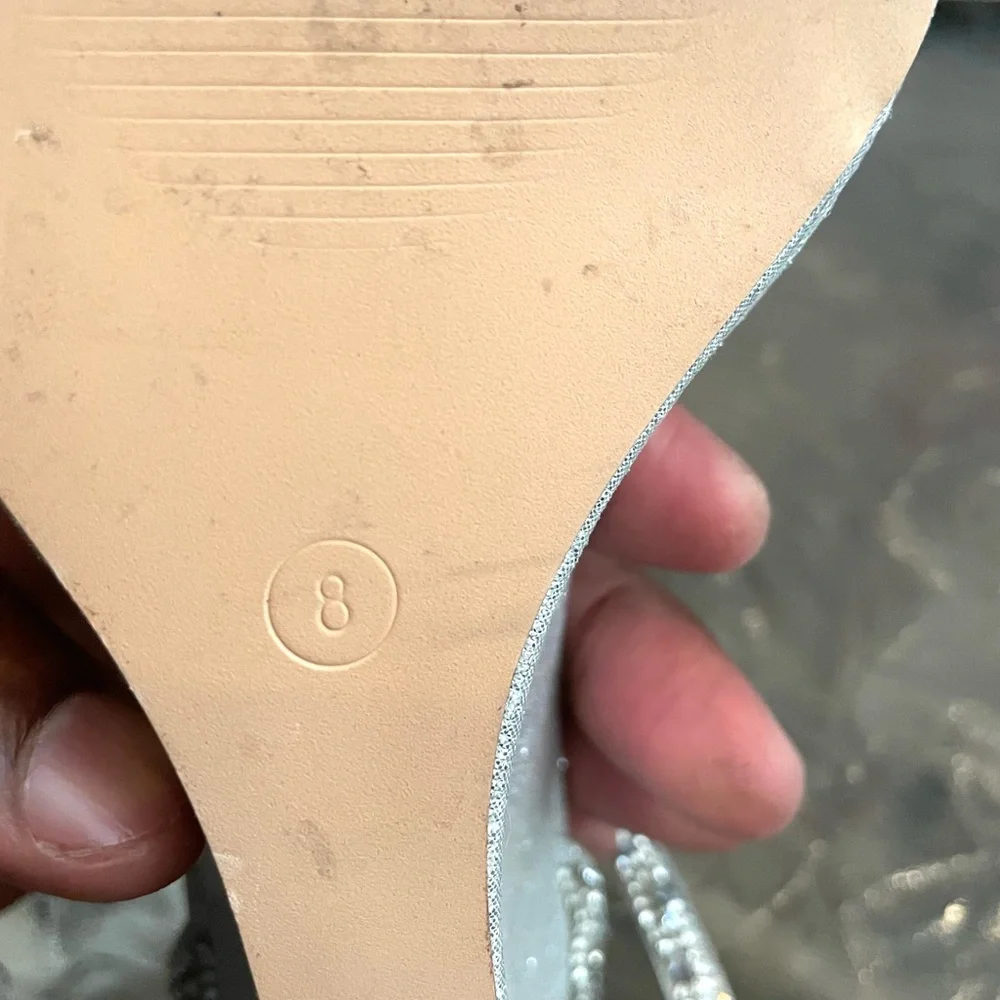 Silver Heels with Rhinestone Embellishments - Picture 5 of 5